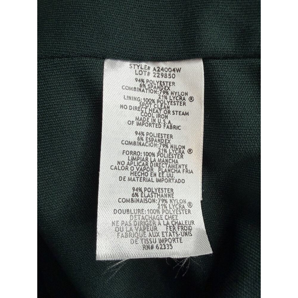 Betsy & Adam Plus "Emily" Short Scuba Crepe Beaded Flutter Sleeve Dress 18W Pine - Picture 13 of 14